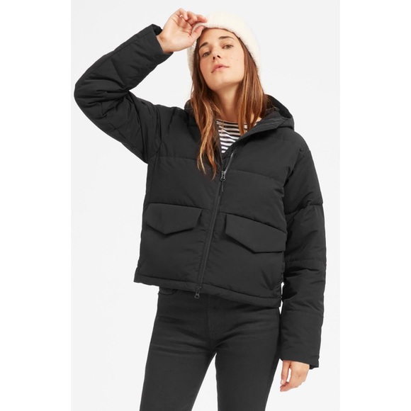 short black puffer coat